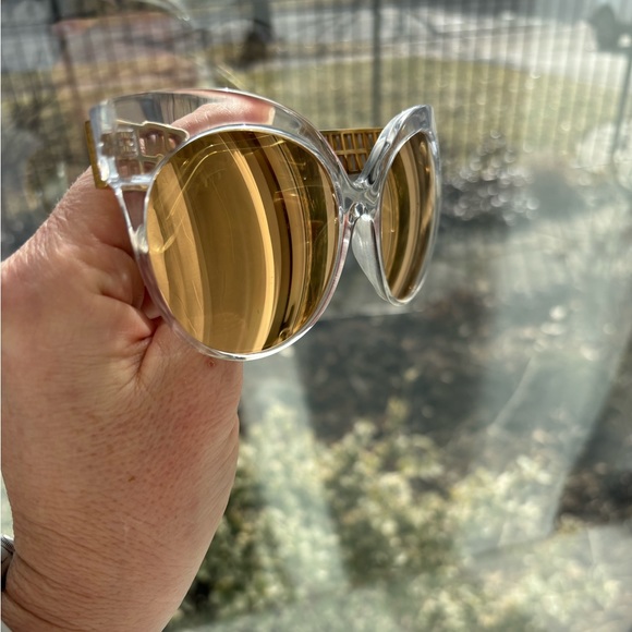 Linda Farrow 388 Clear Yellow Gold oversized Sunglasses - Picture 8 of 10